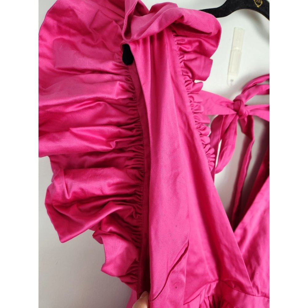 Making The Cut Women's 2X Magenta Ruffle Hi/Lo Midi Dress NWT - Picture 7 of 12